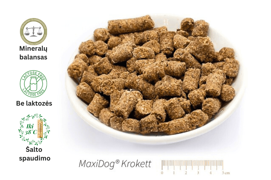 Salto spaudimo šunų maistas Reico MaxiDog Krokett - Reico │ Biolinija